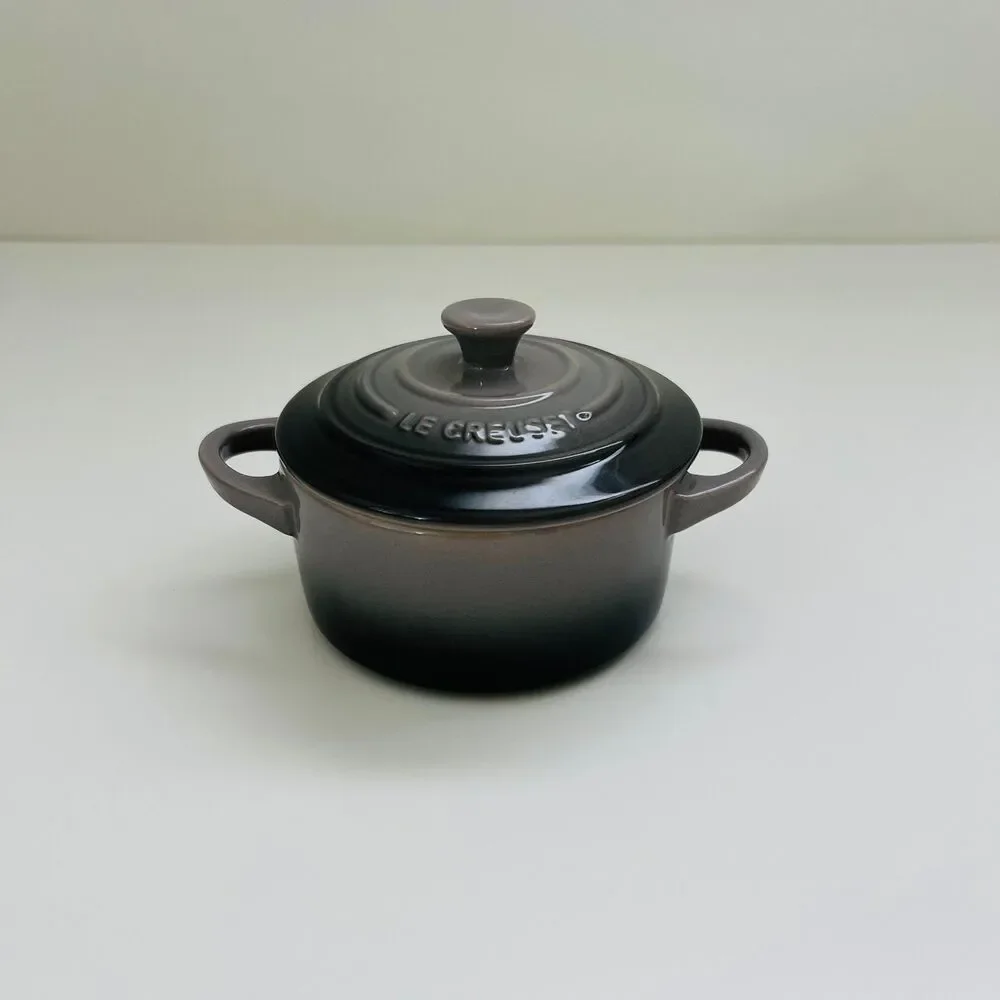 LE CREUSET Oyster Gray 10 cm Mini Round Cocotte Covered Casserole 8 fl. oz